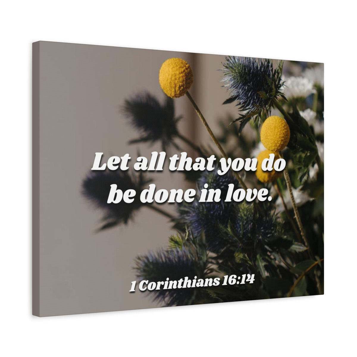 Scripture Canvas Be Done In Love 1 Corinthians 16:14 Christian Wall Art Bible Verse Print Ready to Hang