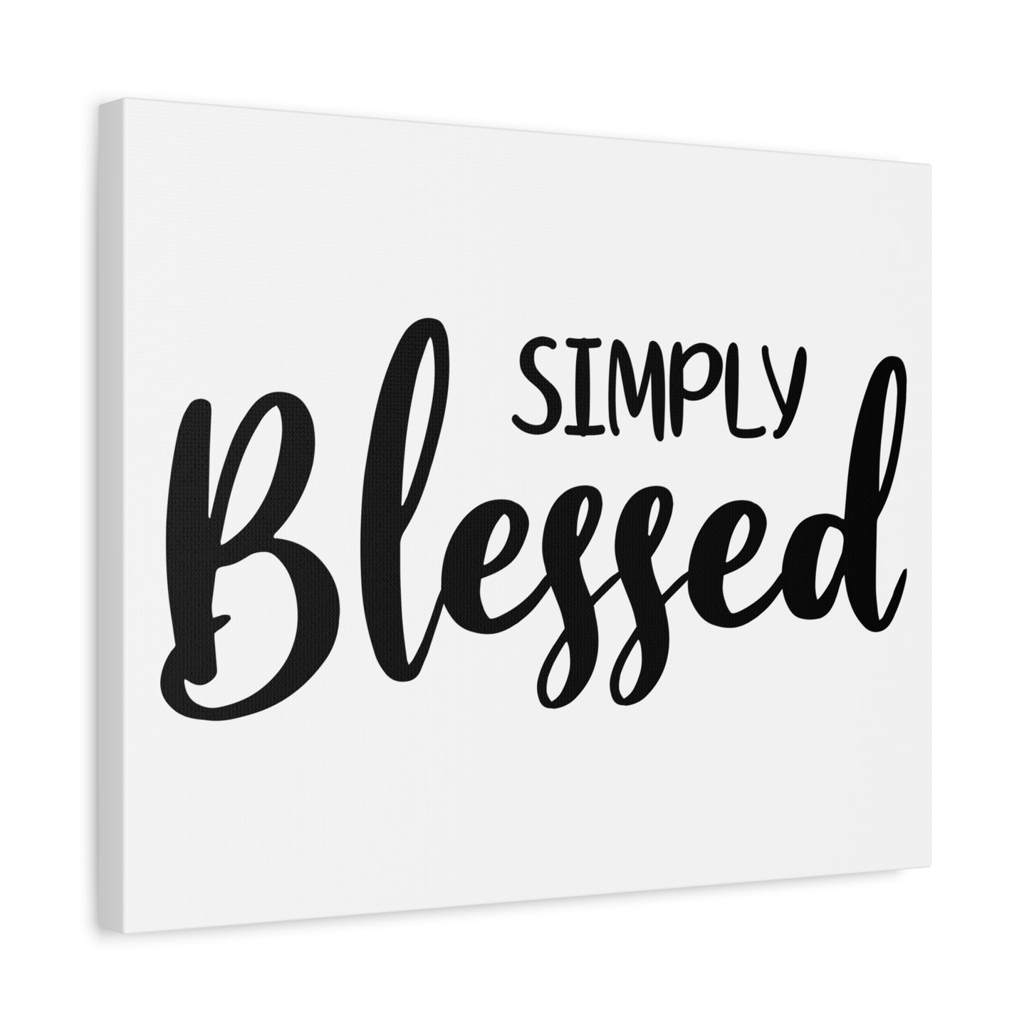Scripture Canvas Simply Blessed Psalm 33:12 Cursive Christian Wall Art Bible Verse Print Ready to Hang