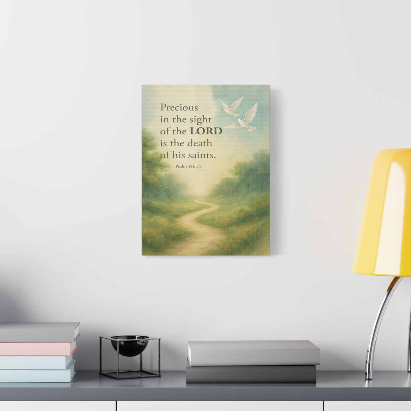 Scripture Canvas Psalm 116:15 Precious Christian Wall Art Bible Verse Print Ready to Hang