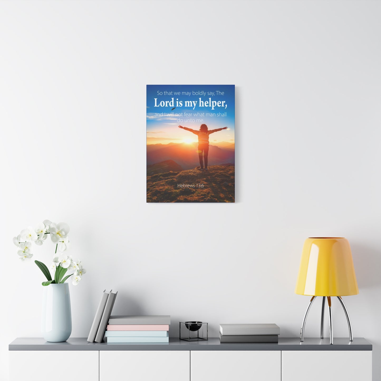 Scripture Walls Lord is My Helper Hebrews 13:6 Bible Verse Canvas Christian Wall Art Ready to Hang Unframed