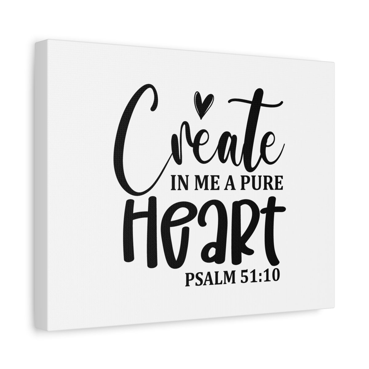 Scripture Canvas Pure Heart Psalm 51:10 Christian Wall Art Bible Verse Print Ready to Hang