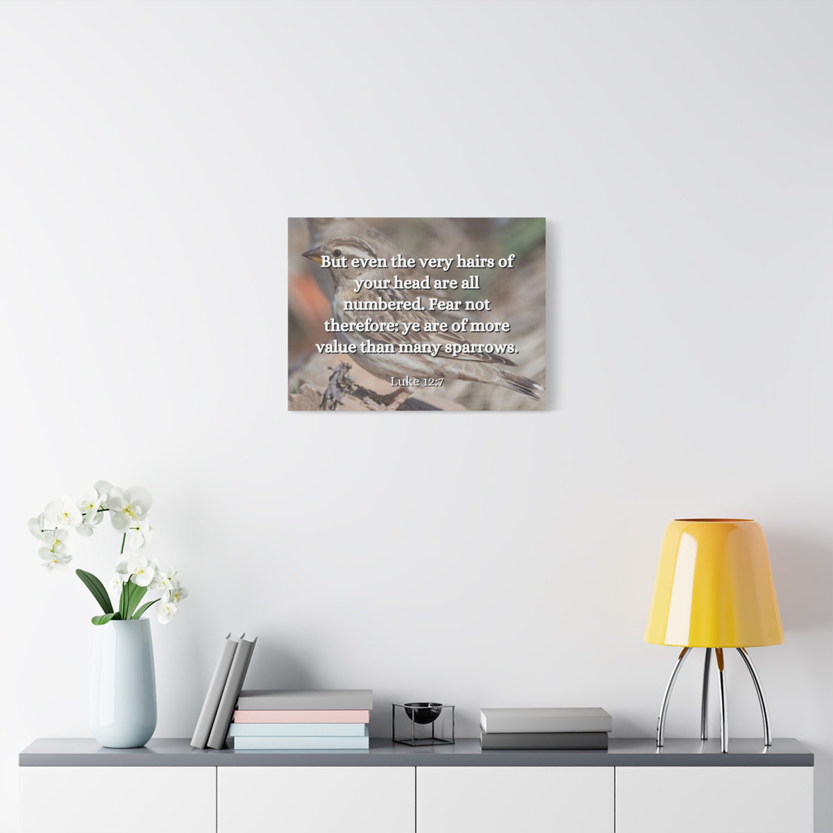 Scripture Canvas Forgotten Luke 12:7 Christian Wall Art Bible Verse Print Ready to Hang