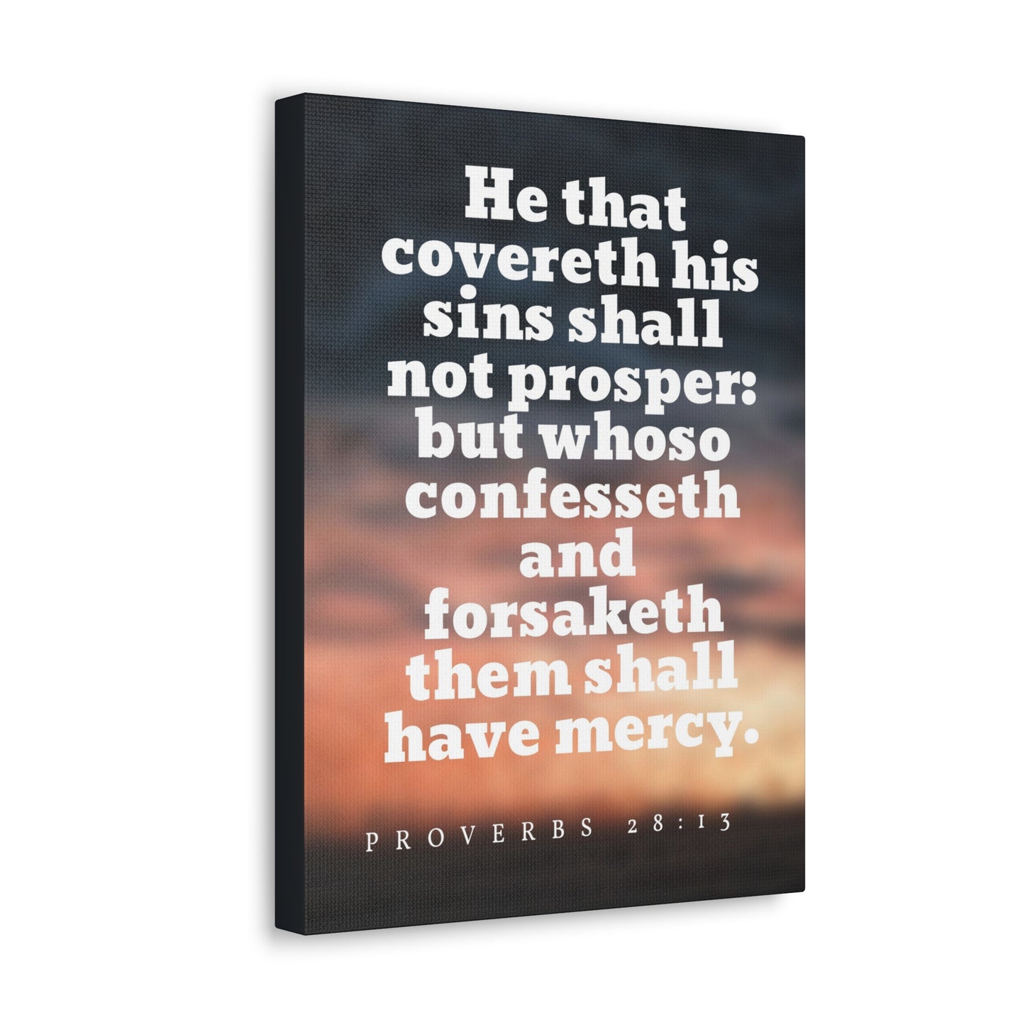 Them Shall Have Mercy Proverbs 28:13 Bible Verse Canvas Christian Wall Art Ready to Hang