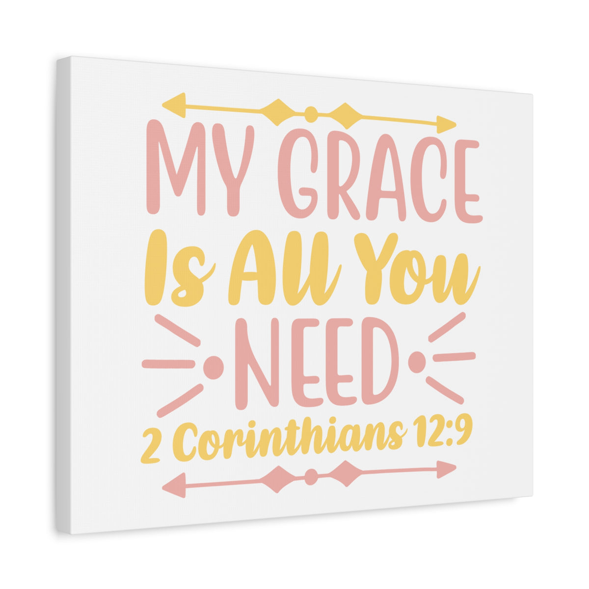 Scripture Canvas My Grace Is 2 Corinthians 12:9 Christian Wall Art Bible Verse Print Ready to Hang