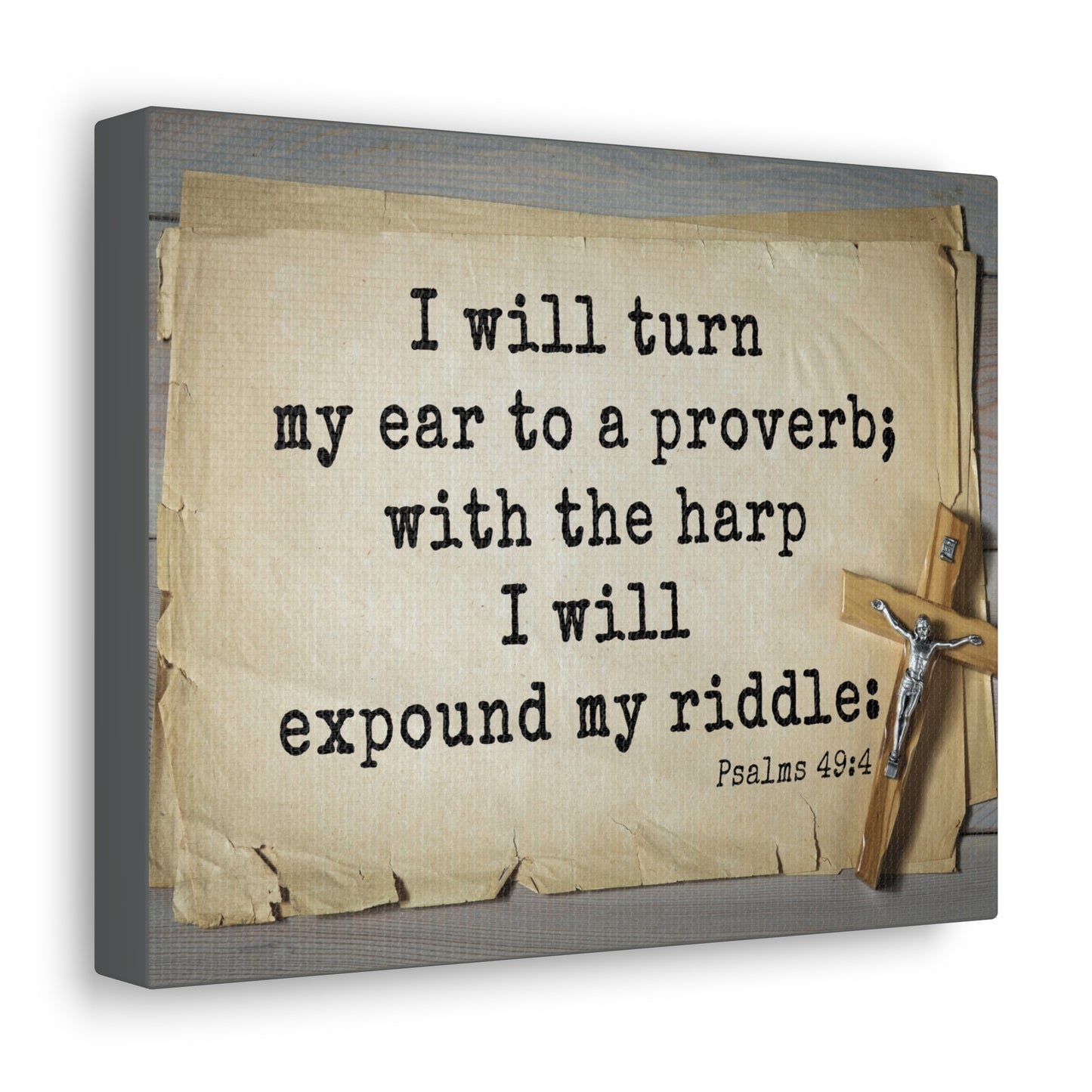 To A Proverb Psalms 49:4 Bible Verse Canvas Christian Wall Art Ready to Hang