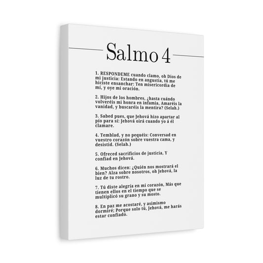 Salmo 4 Impresión De Arte Cristiano en la Pared Lista Para Colgar