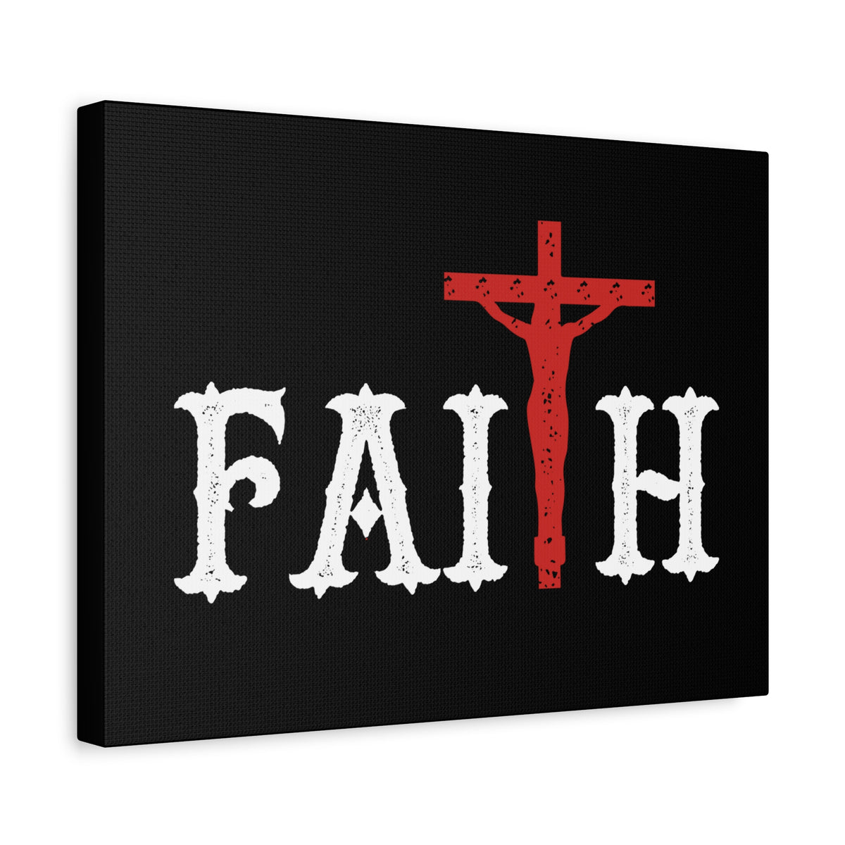 Scripture Canvas Faith Romans 10:17 Red Cross Christian Wall Art Bible Verse Print Ready to Hang