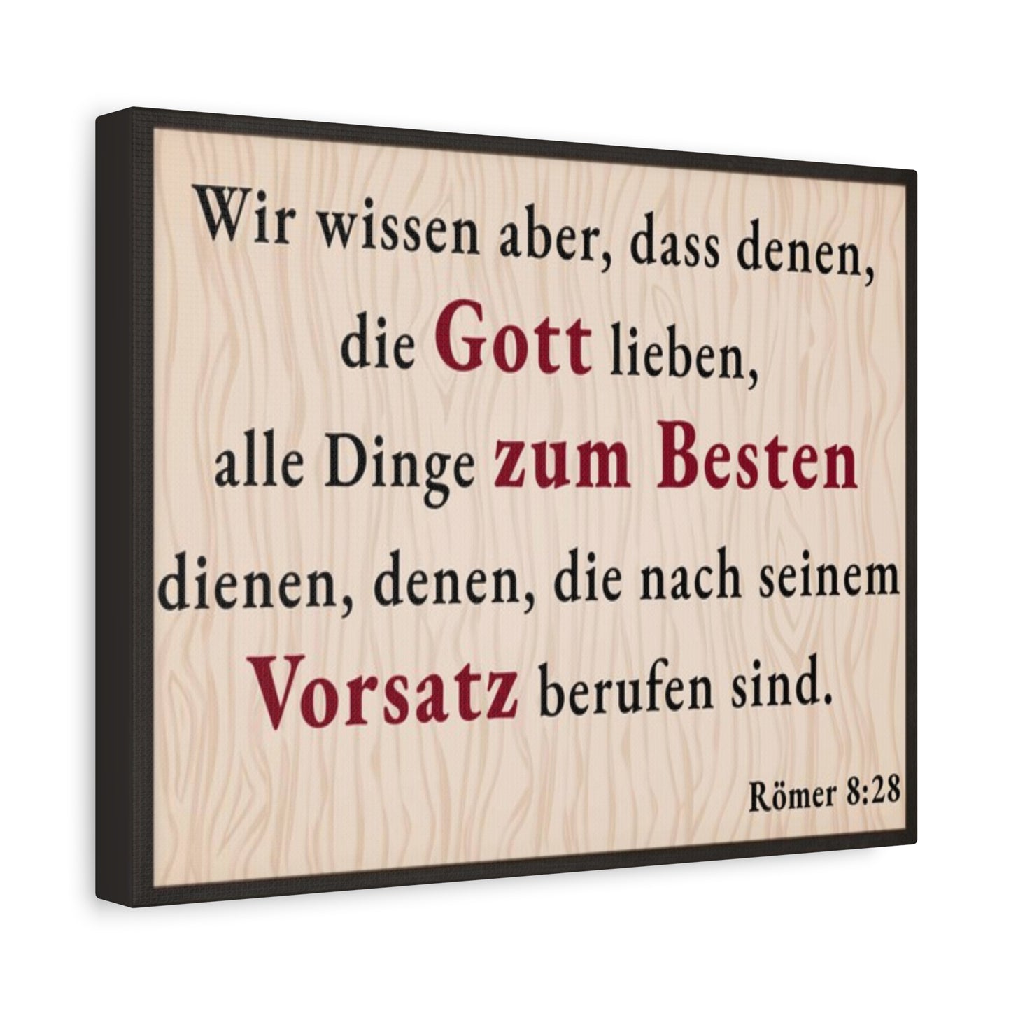 Scripture Walls Römer 8:28 Romans 8:28 German Bible Verse Canvas Christian Wall Art Ready to Hang Unframed