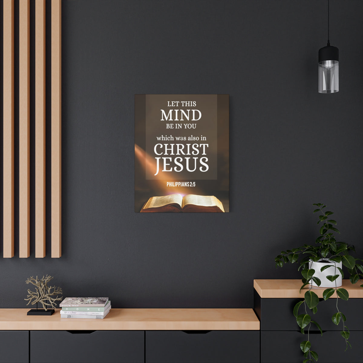 Scripture Canvas Let This Mind Philippians 2:5 Christian Wall Art Bible Verse Print Ready to Hang