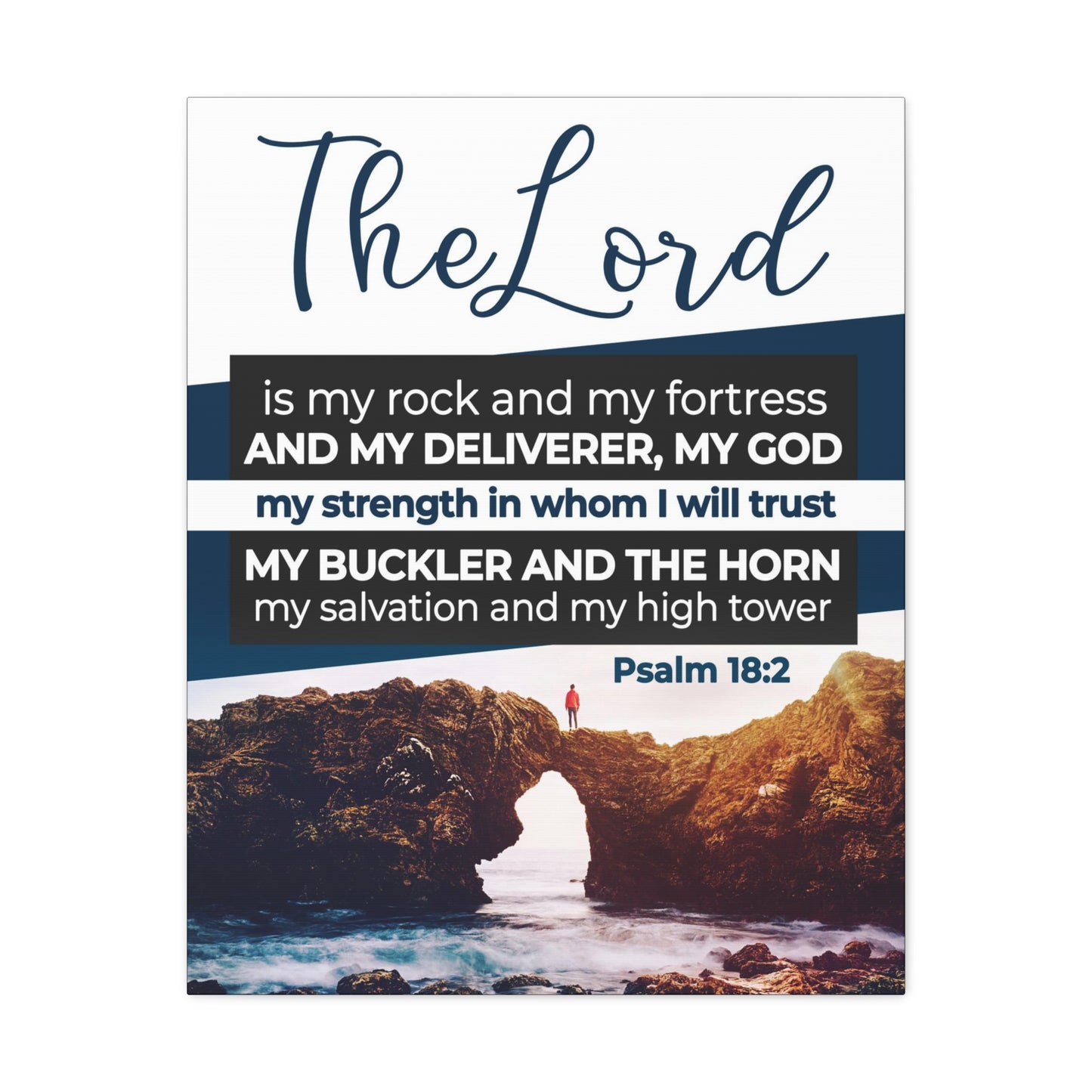 The Lord is My Rock Psalm 18:2 KJV Christian Wall Art Bible Verse Print Ready to Hang