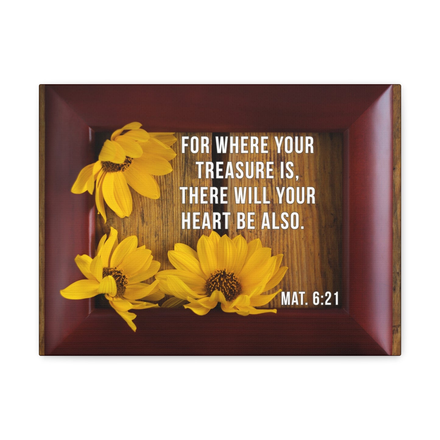 Will Your Heart Matthew 6:21 Bible Verse Canvas Christian Wall Art Bible Verse Print Ready To Hang