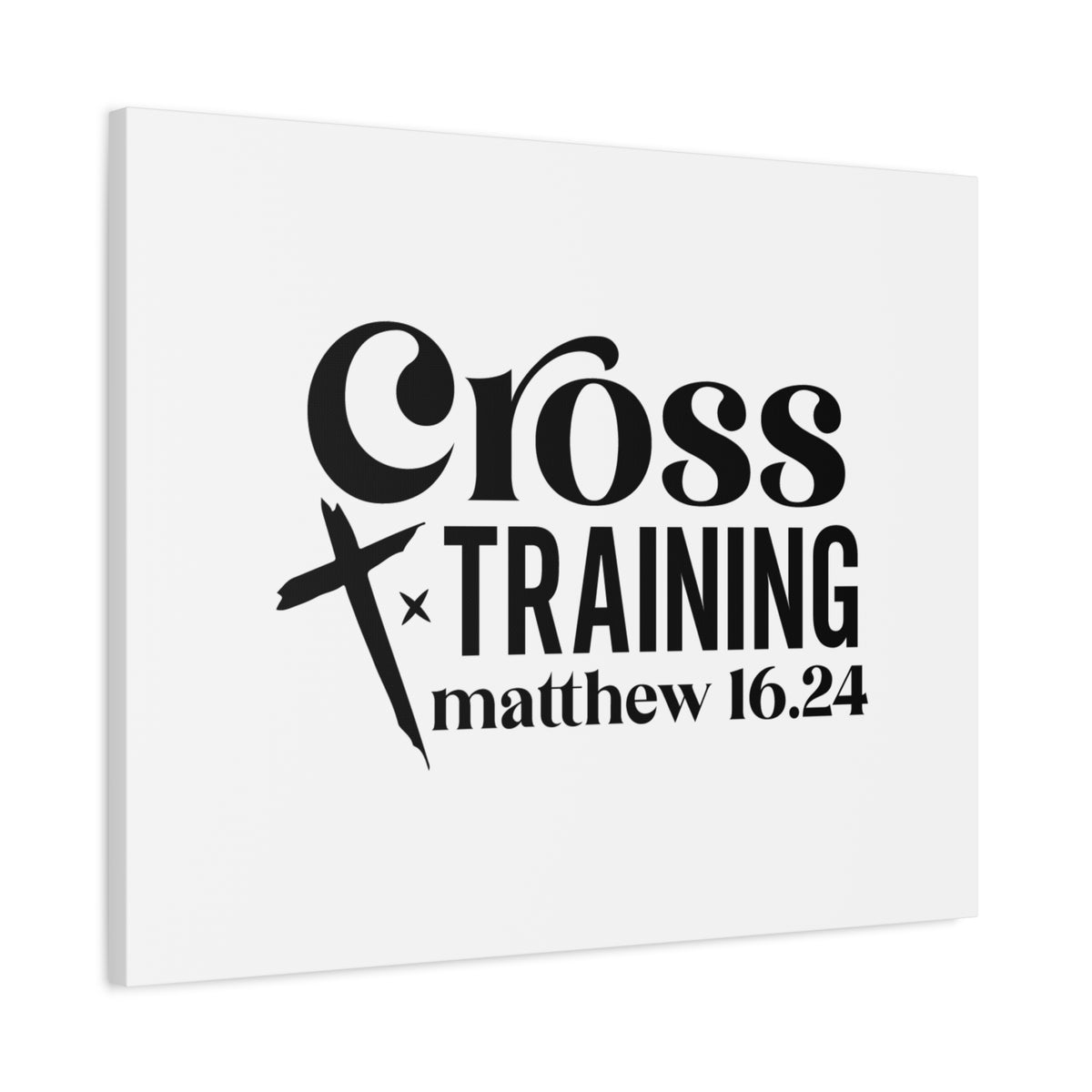 Scripture Canvas Cross Training Matthew 16:24 Christian Wall Art Bible Verse Print Ready to Hang