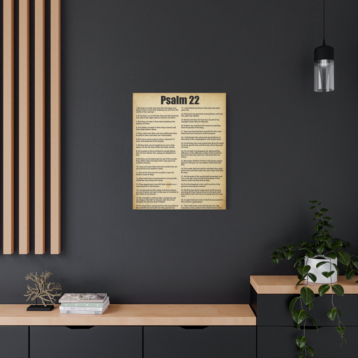 Scripture Canvas Desperate For God's Help Psalm 22 Christian Wall Art Bible Verse Print Ready to Hang