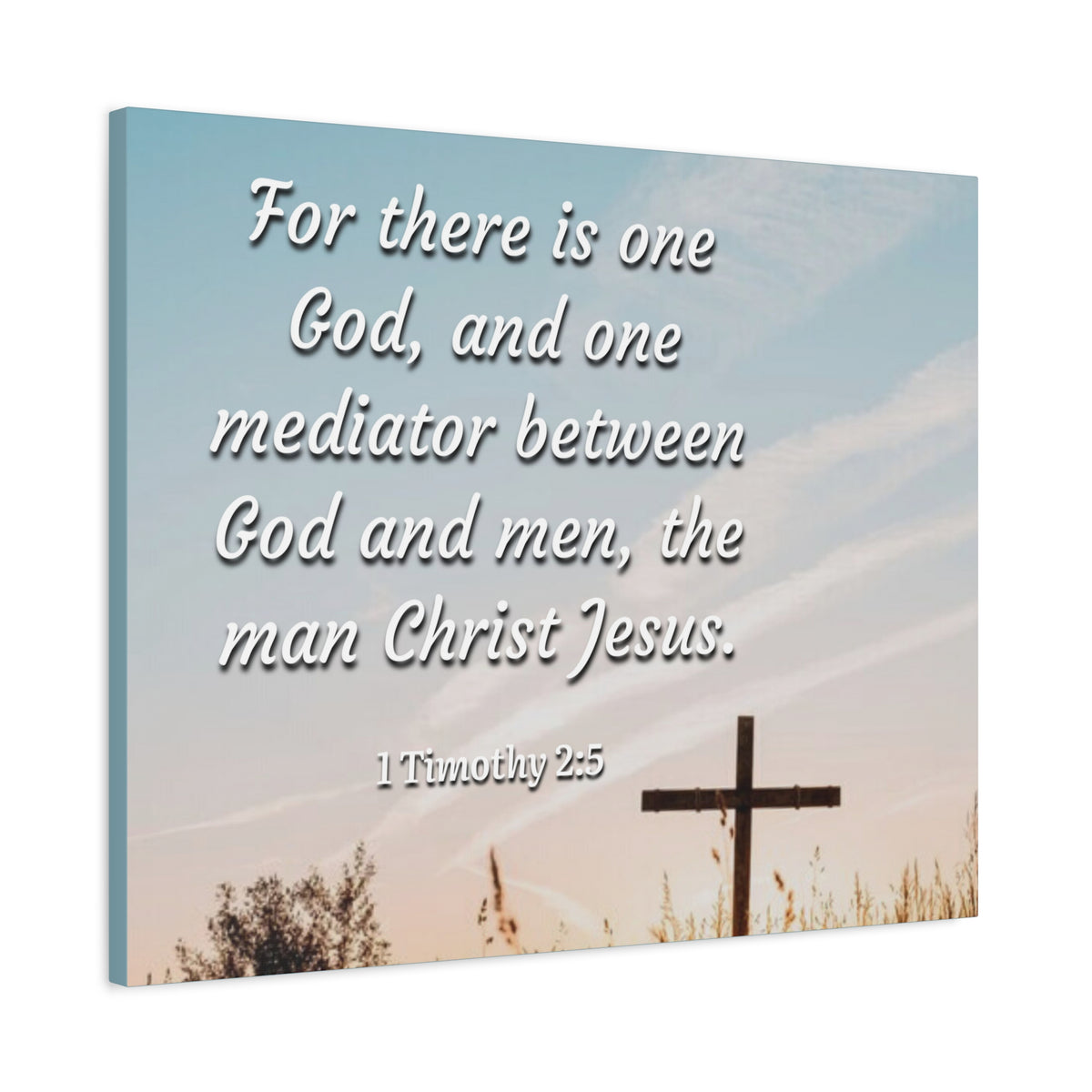 Scripture Canvas God And Men 1 Timothy 2:5 Christian Wall Art Bible Verse Print Ready to Hang