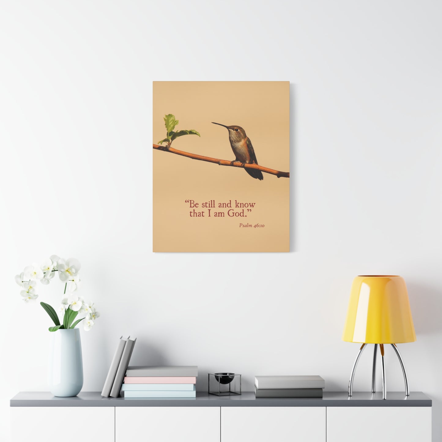 Scripture Canvas Know That I Am God Psalm 46:10 Christian Wall Art Bible Verse Print Ready to Hang