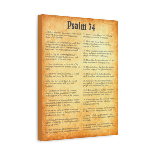 Scripture Walls Psalm 74 Gold Bible Chapter Canvas Christian Wall Art Ready to Hang