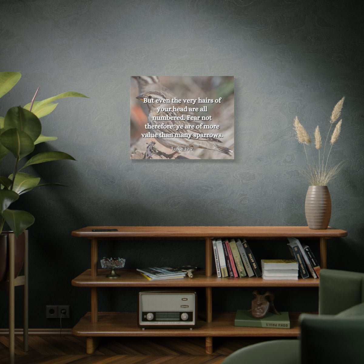 Scripture Canvas Forgotten Luke 12:7 Christian Wall Art Bible Verse Print Ready to Hang