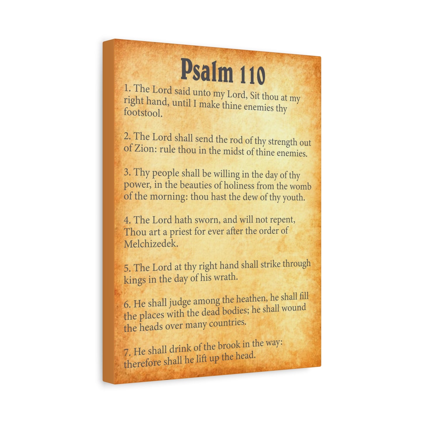 Scripture Walls Psalm 110 Gold Bible Chapter Canvas Christian Wall Art Ready to Hang