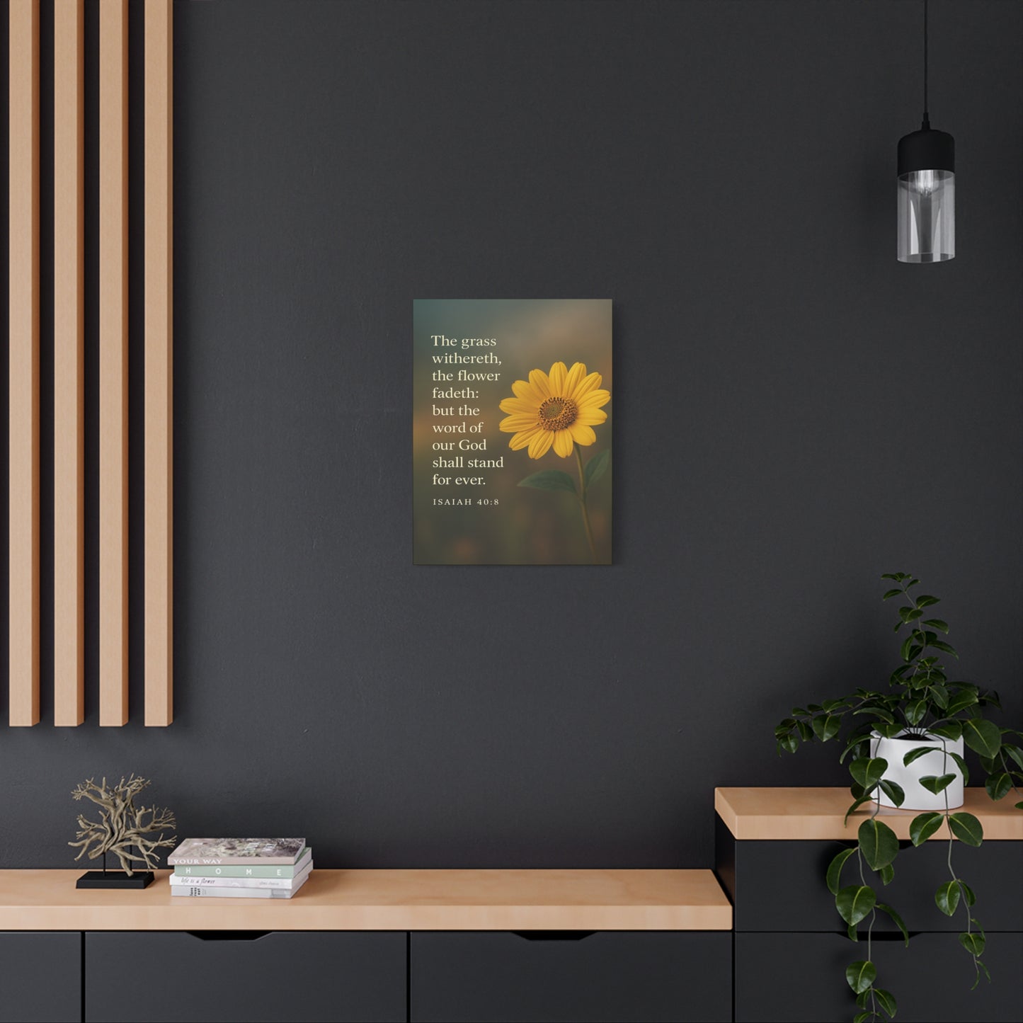 Bible Verse Canvas Isaiah 40:8 Christian Home Décor Wall Art Scripture Ready to Hang Faith Print