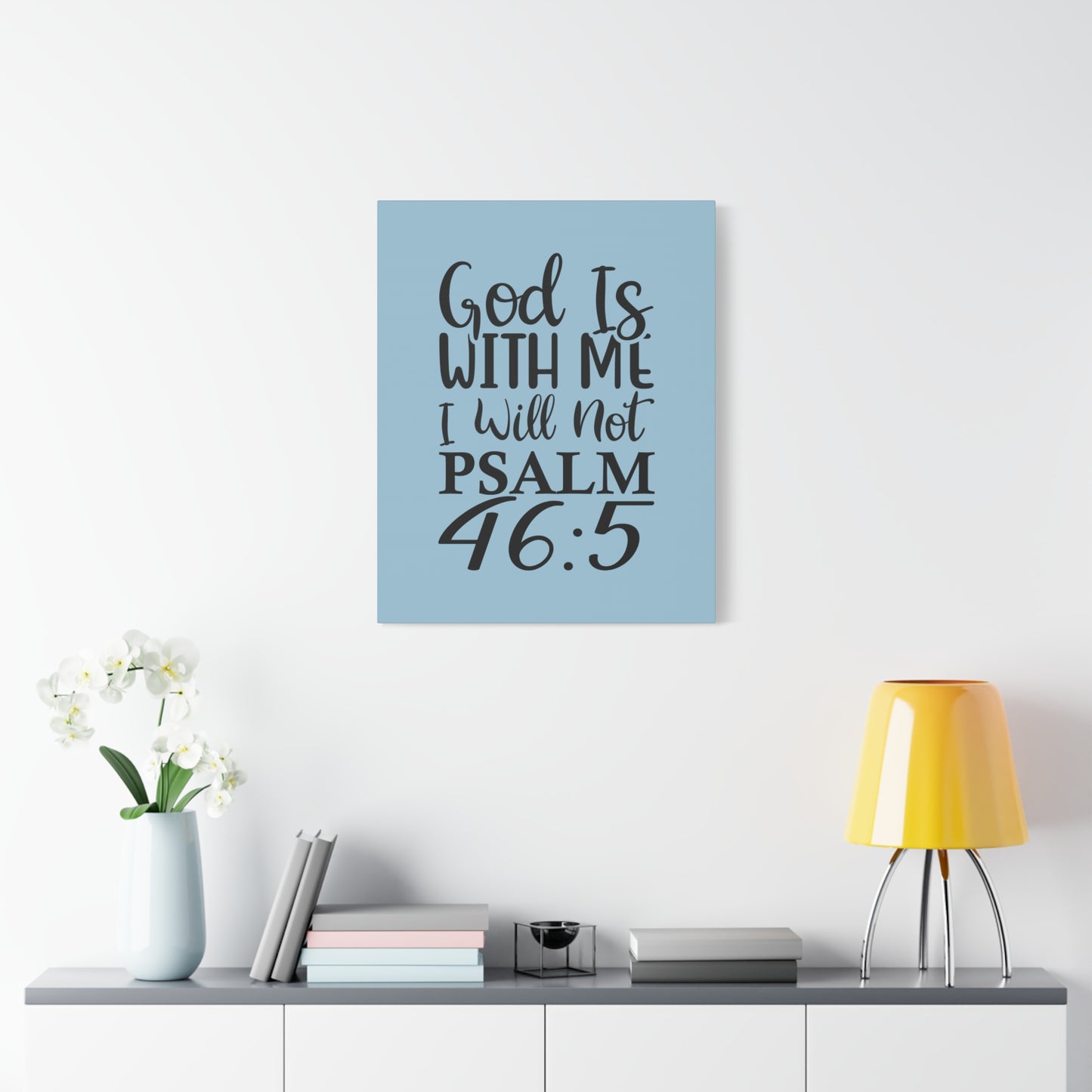 Scripture Walls With Me Psalm 46:5 Light Blue Bible Verse Canvas Christian Wall Art Ready to Hang