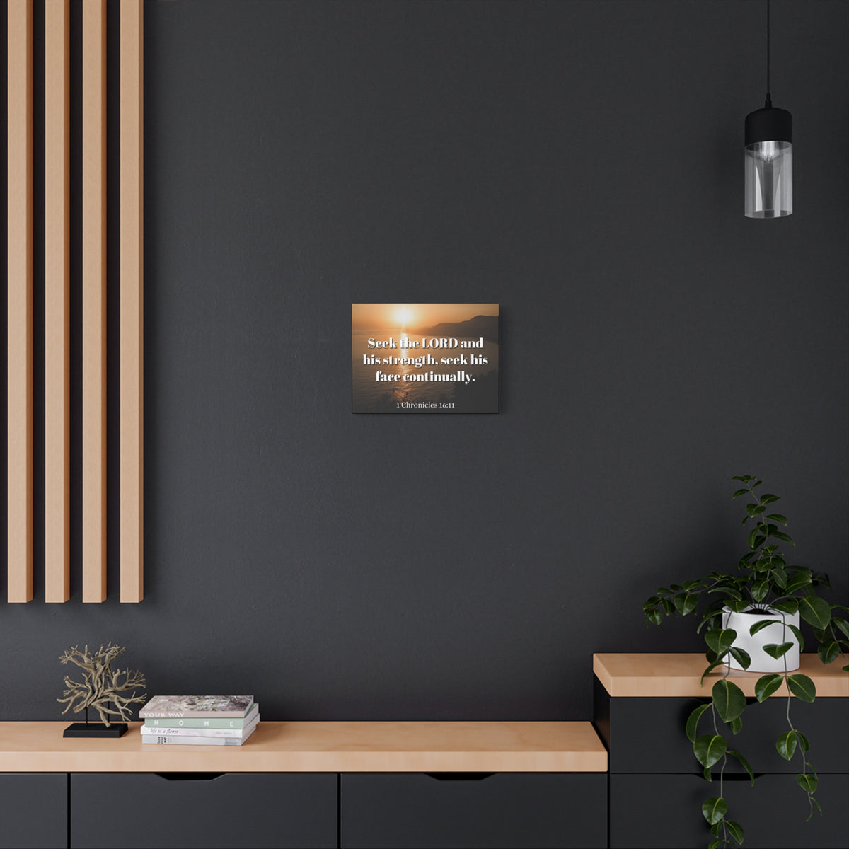 Scripture Canvas Seek The Lord Continually 1 Chronicles 16:11 Christian Wall Art Bible Verse Print Ready to Hang