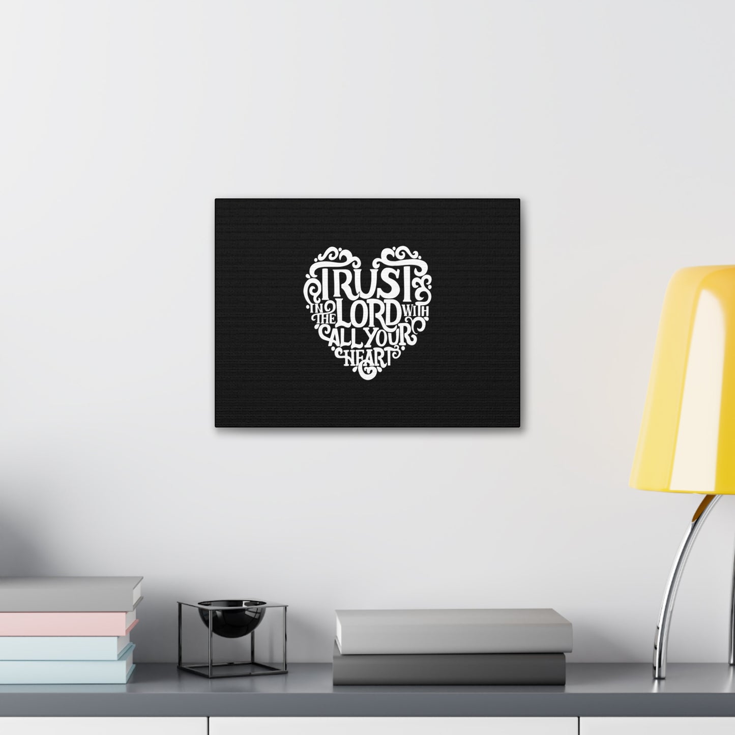 Trust In The Lord Proverbs 3:5 Heart Christian Wall Art Bible Verse Print Ready to Hang