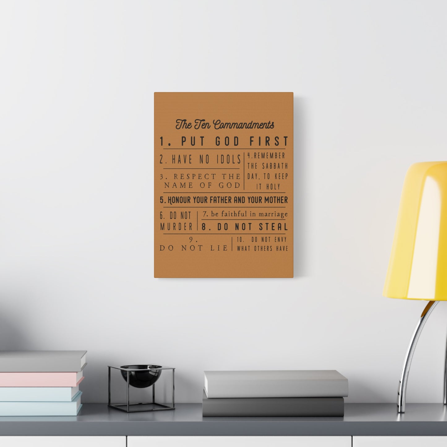 Scripture Canvas Ten Commandments Exodus 20:2–17 Christian Wall Art Print Ready to Hang