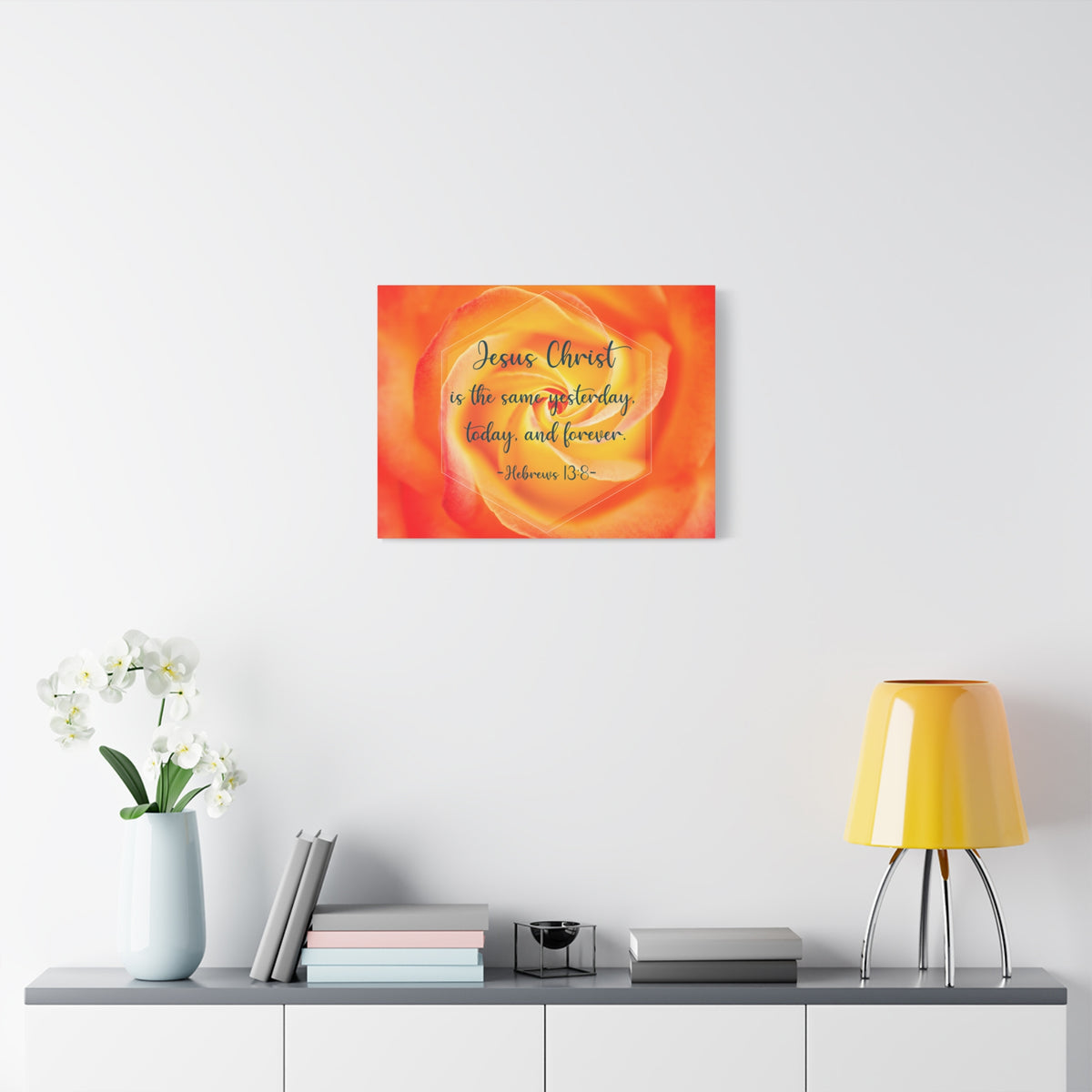 Scripture Canvas Today And Forever Hebrews 13:8 Christian Wall Art Bible Verse Print Ready to Hang