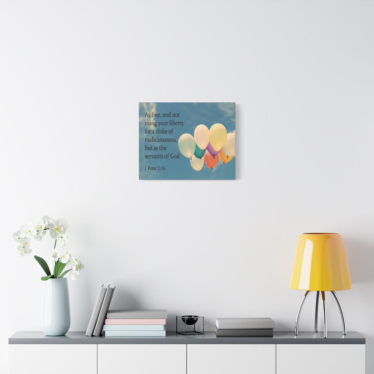 Scripture Canvas Servants of God 1 Peter 2:16 Christian Wall Art Bible Verse Print Ready to Hang
