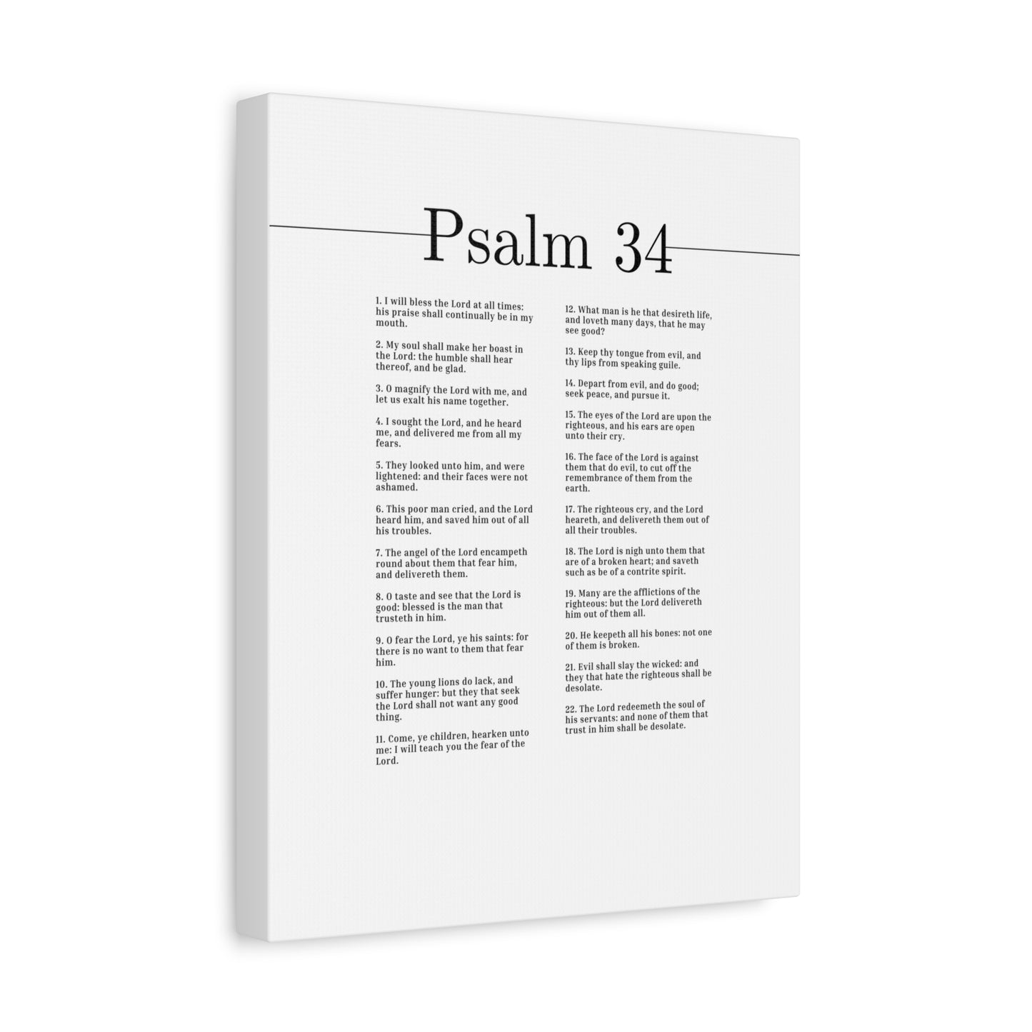 Scripture Canvas The Angel Of The Lord Psalm 34 Christian Wall Art Bible Verse Print Ready to Hang