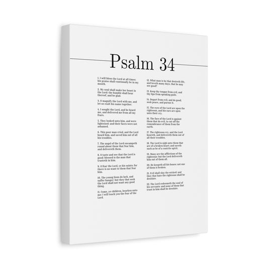 Scripture Canvas The Angel Of The Lord Psalm 34 Christian Wall Art Bible Verse Print Ready to Hang