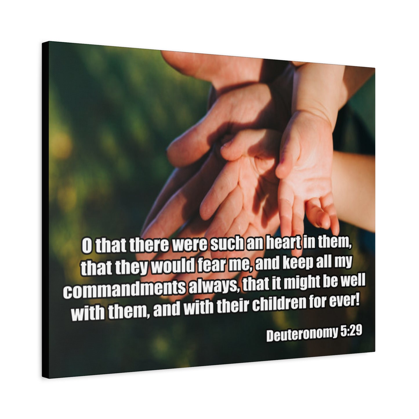 Bible Verse Canvas Keep All My Commandments Deuteronomy 5:29 Christian Home Décor Wall Art Scripture Ready to Hang Faith Print