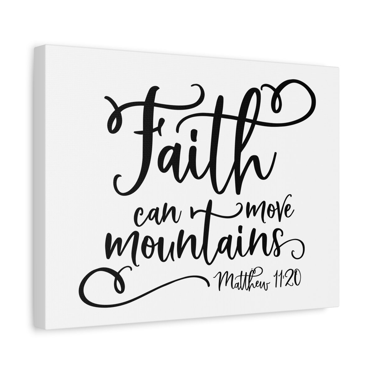 Scripture Canvas Faith Can Move Mountains Matthew 11:20 Christian Wall Art Bible Verse Print Ready to Hang