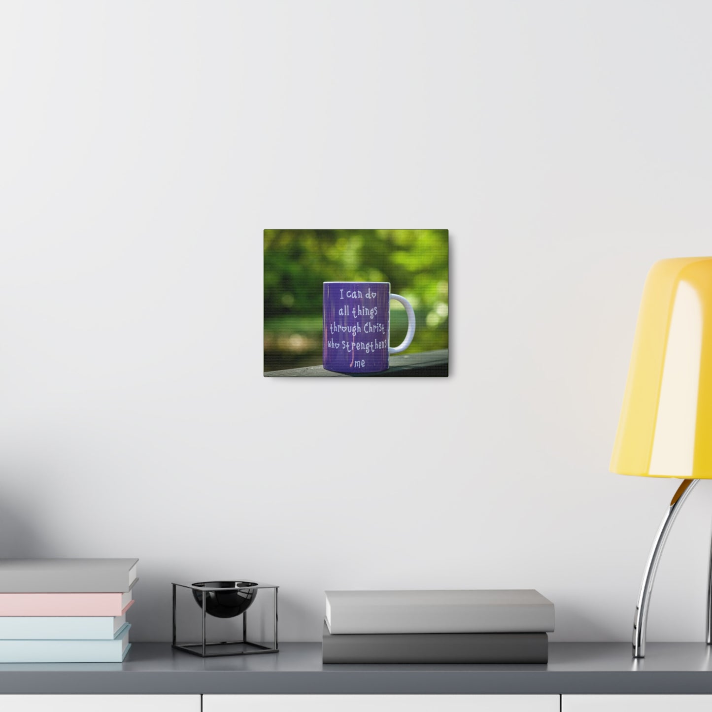 Strengthens Me Philippians 4:13 Purple Mug Christian Wall Art Bible Verse Print Ready to Hang