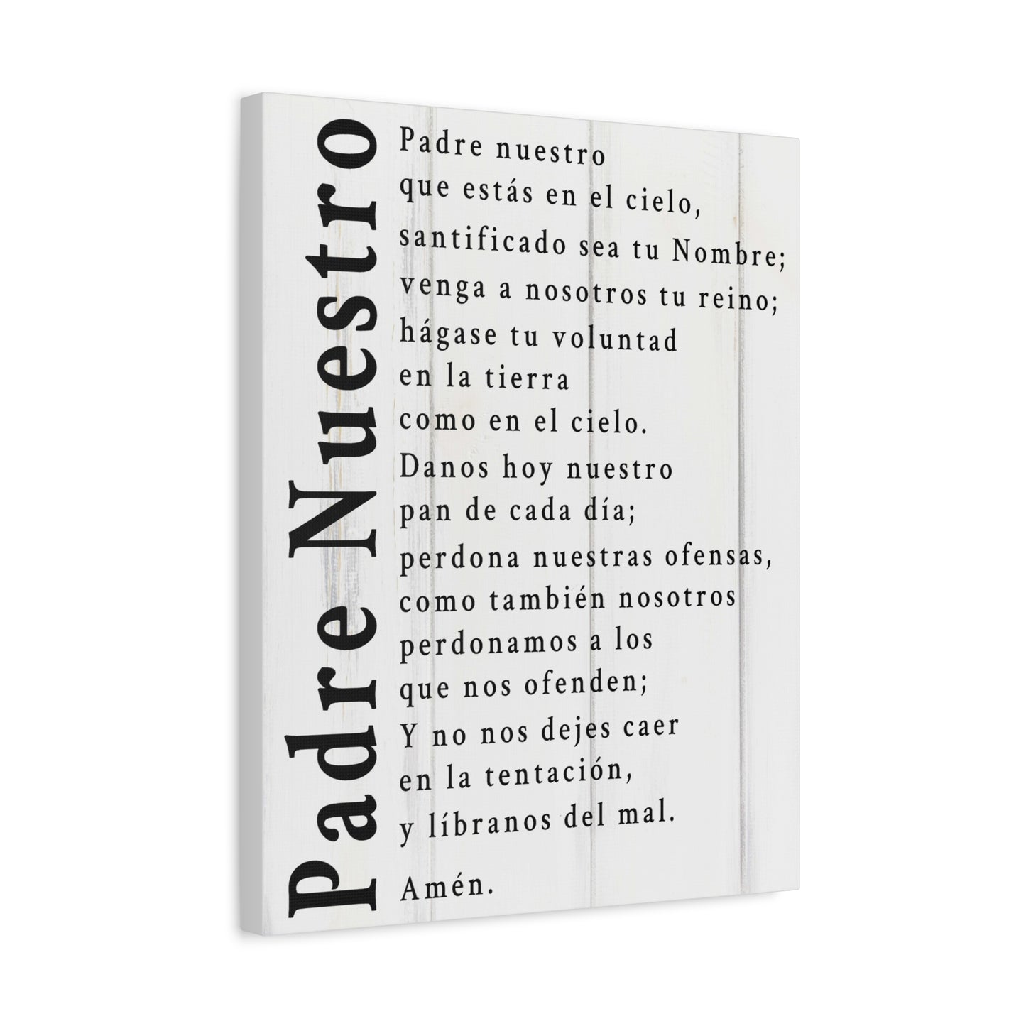 Scripture Walls Padre Nuestro Lord's Prayer Spanish White Canvas Christian Wall Art Ready to Hang UnframedCanvas Gallery Wraps
