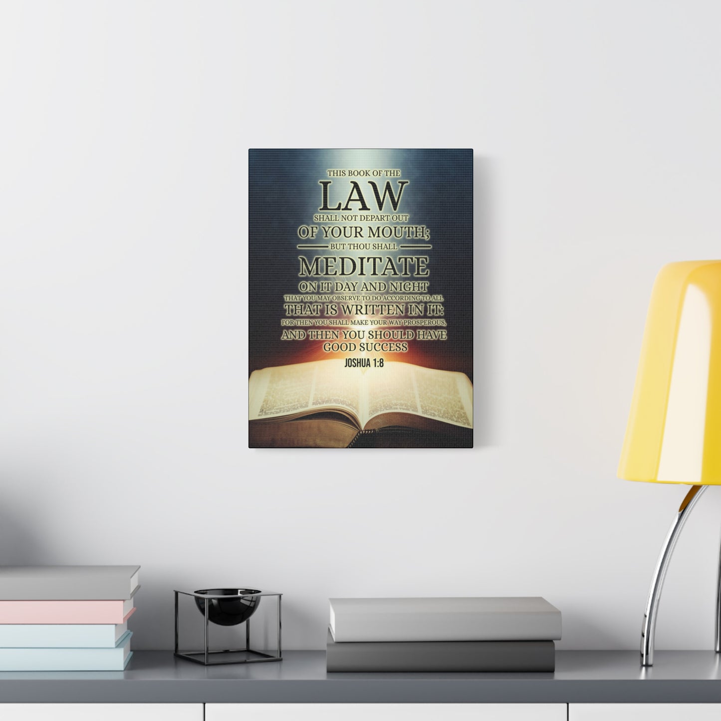 Scripture Canvas Book of the Law Joshua 1:8  Christian Wall Art Bible Verse Print Ready to Hang