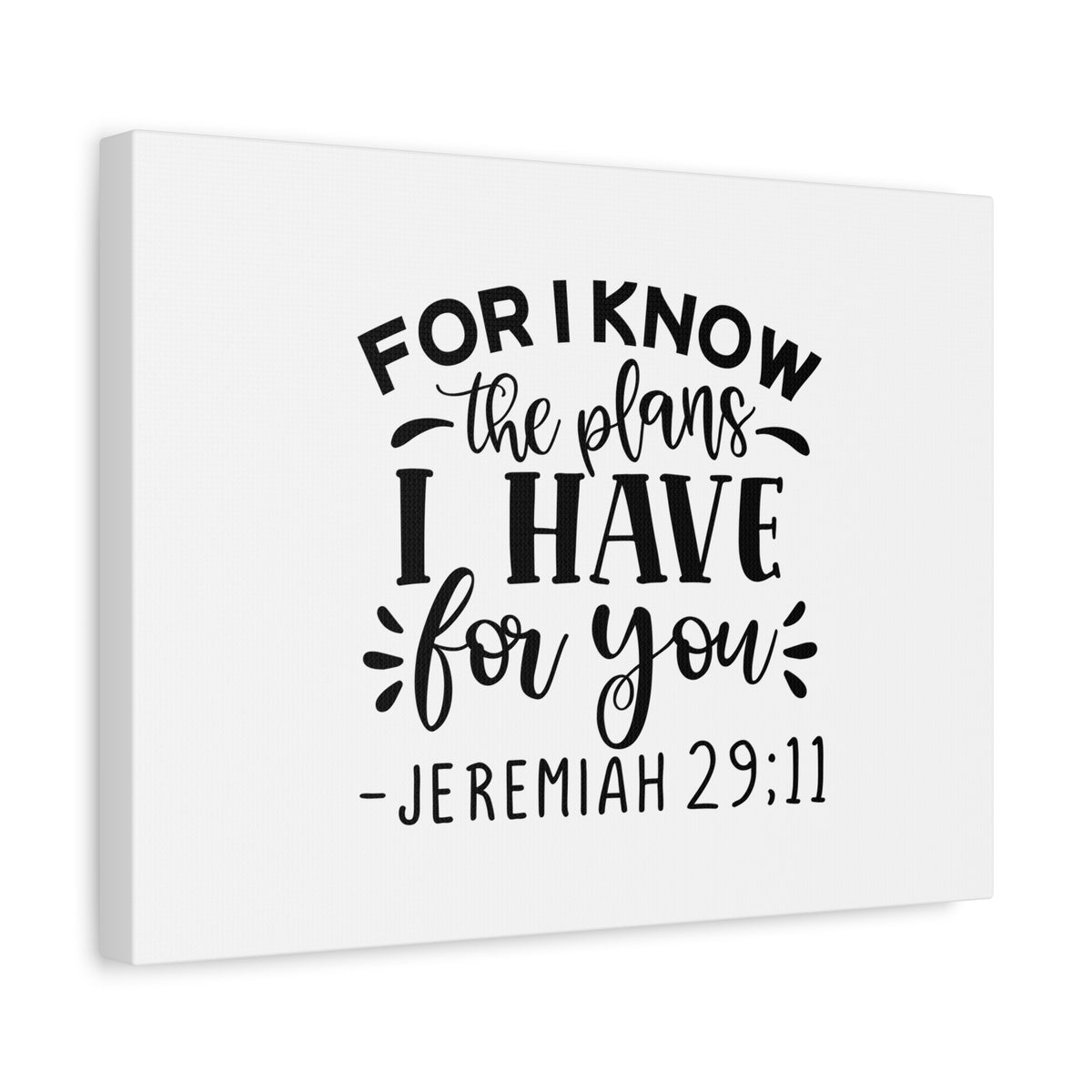 Scripture Canvas The Plans I Have Jeremiah 29:11 Christian Wall Art Bible Verse Print Ready to Hang