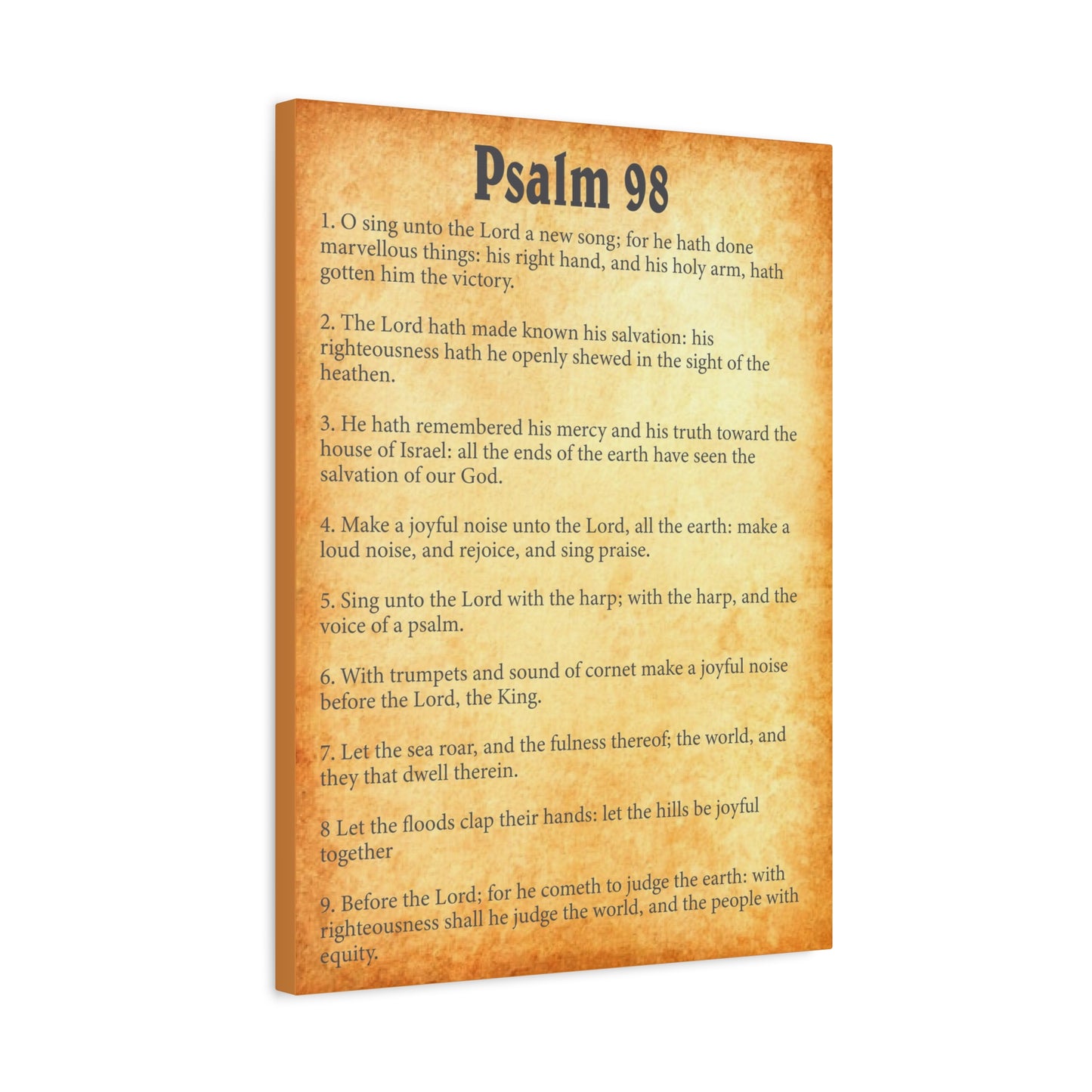 Scripture Walls Psalm 98 Gold Bible Chapter Canvas Christian Wall Art Ready to Hang
