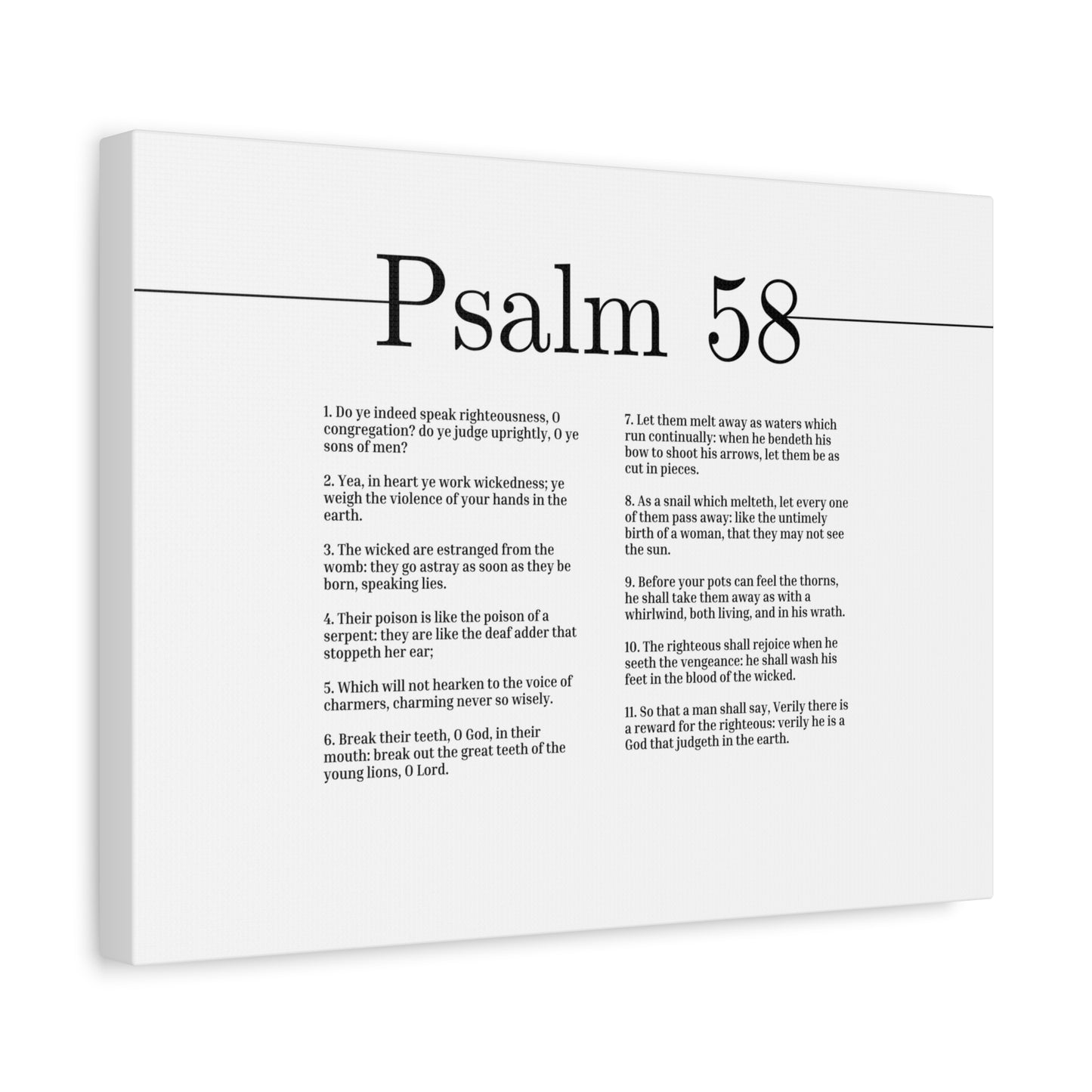 Scripture Canvas God That Judgeth Psalm 58 Christian Wall Art Bible Verse Print Ready to Hang
