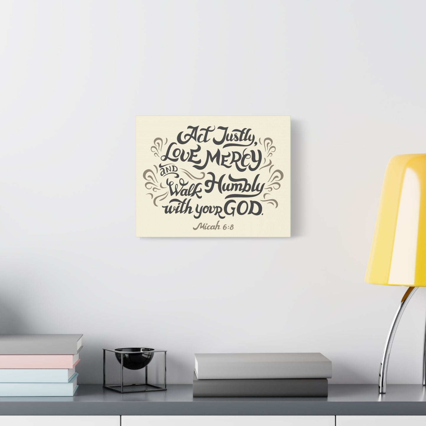 Scripture Canvas Act Justly Walk Humbly Micah 6:8 Christian Wall Art Bible Verse Print Ready To Hang