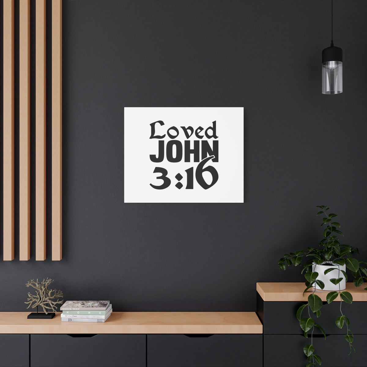 Scripture Canvas Loved John 3:16 Christian Wall Art Bible Verse Print Ready to Hang