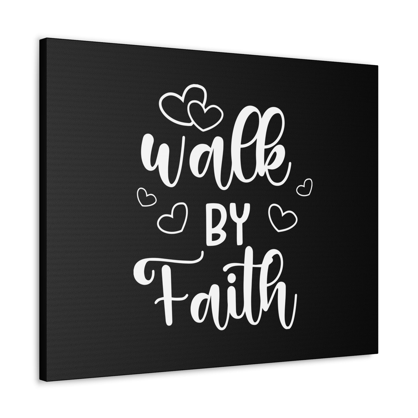 Walk By Faith 2 Corinthians 5:7 Hearts Black Christian Wall Art Bible Verse Print Ready to Hang