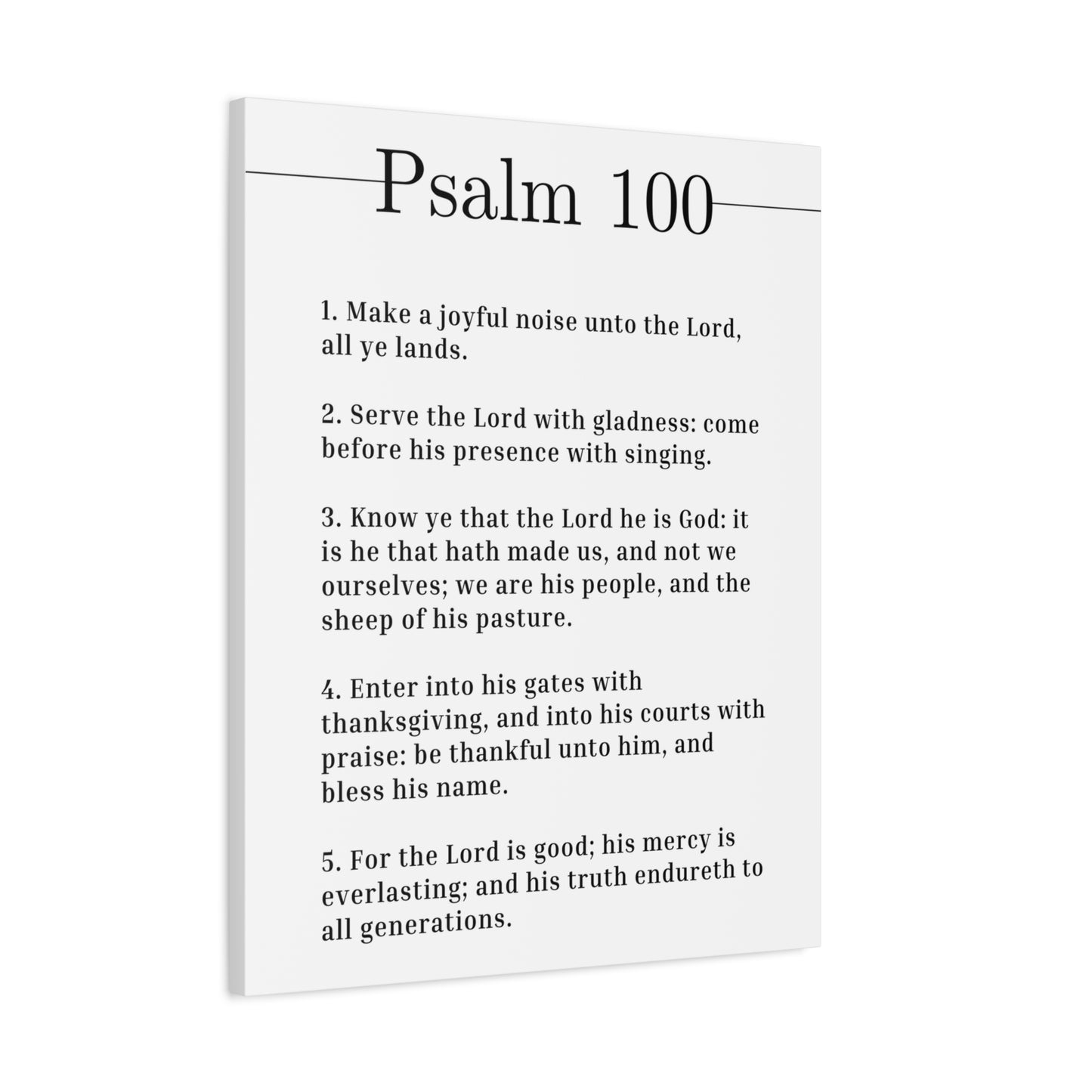 Scripture Canvas Serve The Lord With Gladness Psalm 100 Christian Wall Art Bible Verse Print Ready to Hang