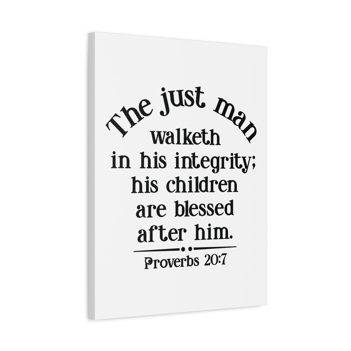 Scripture Canvas Children Are Blessed Proverbs 20:7 Christian Wall Art Bible Verse Print Ready to Hang