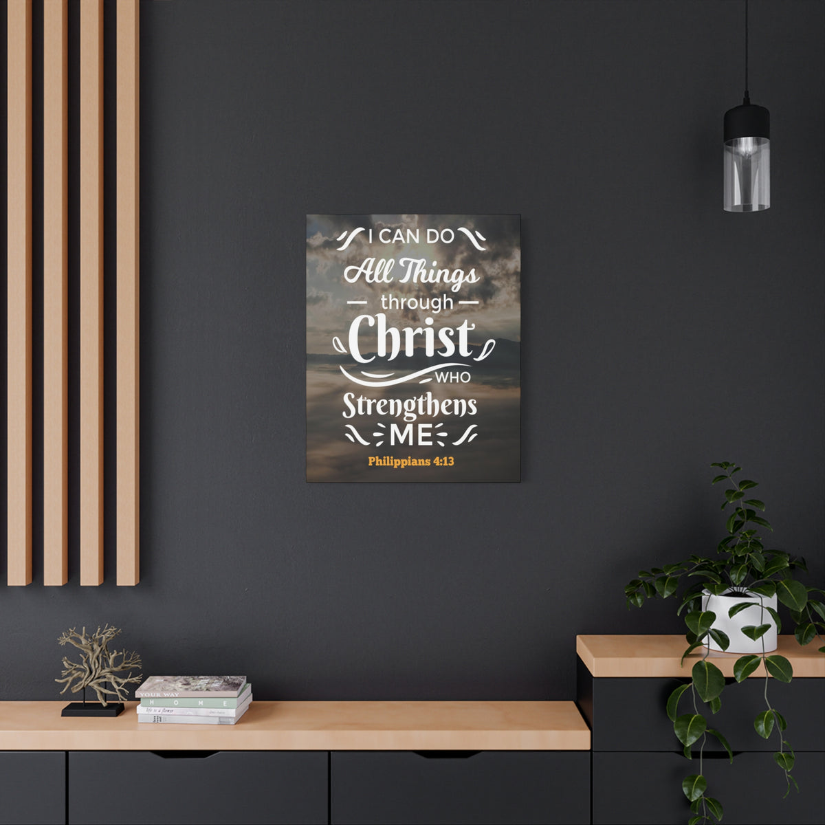 Scripture Canvas I Can Do Philippians 4:13 Christian Wall Art Bible Verse Print Ready to Hang