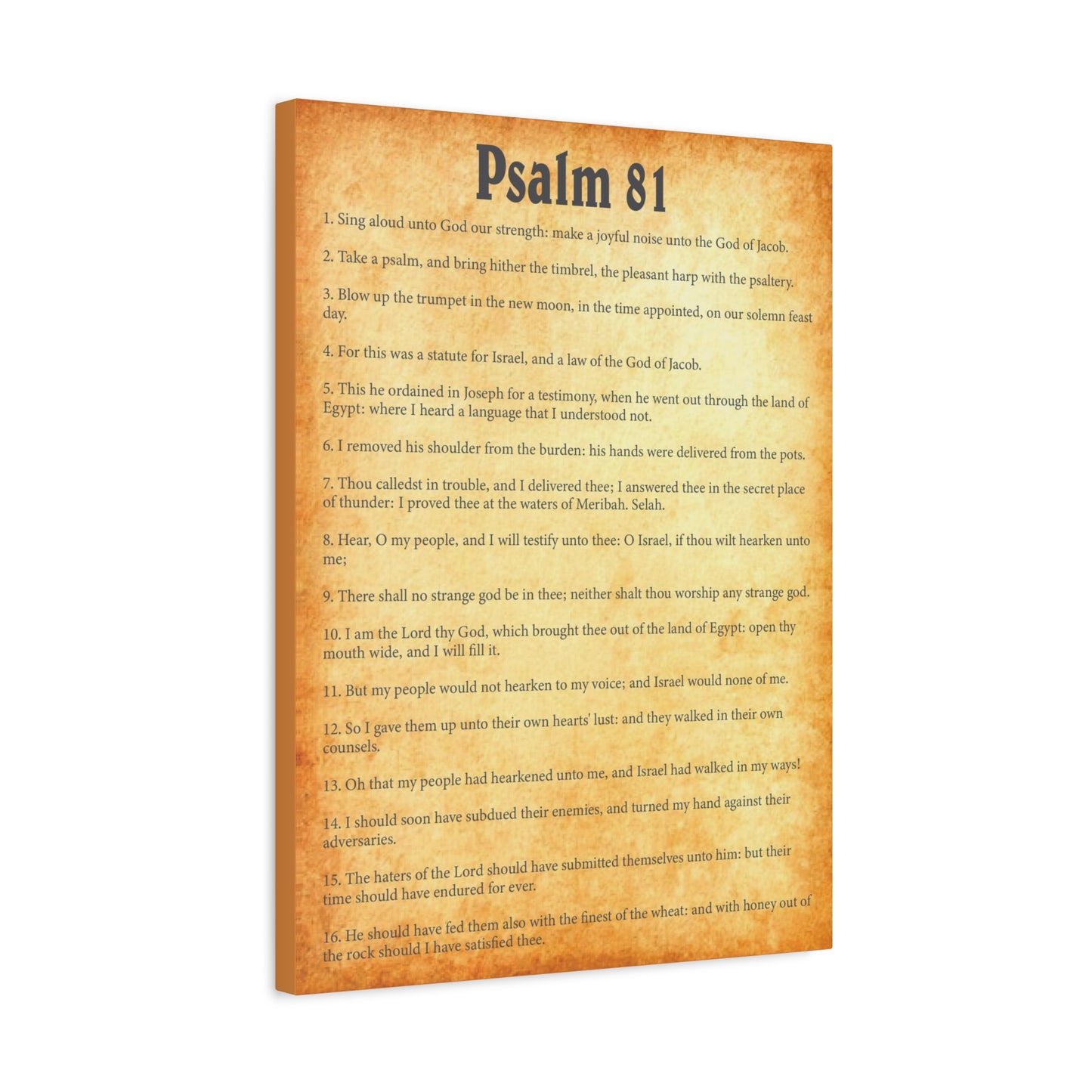 Scripture Walls Psalm 81 Gold Bible Chapter Canvas Christian Wall Art Ready to Hang