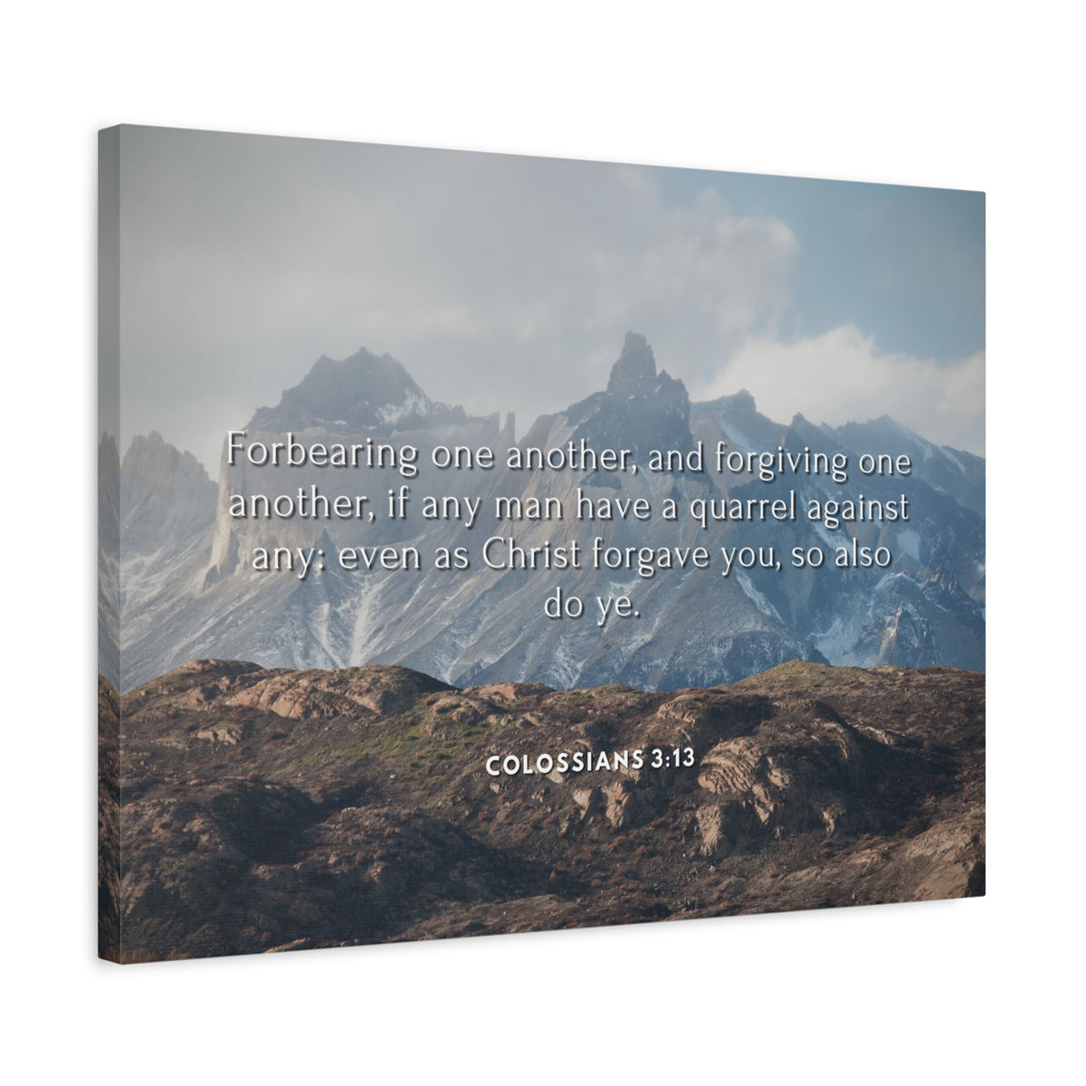 Scripture Canvas Forgiving One Another Colossians 3:13 Christian Wall Art Bible Verse Print Ready to Hang