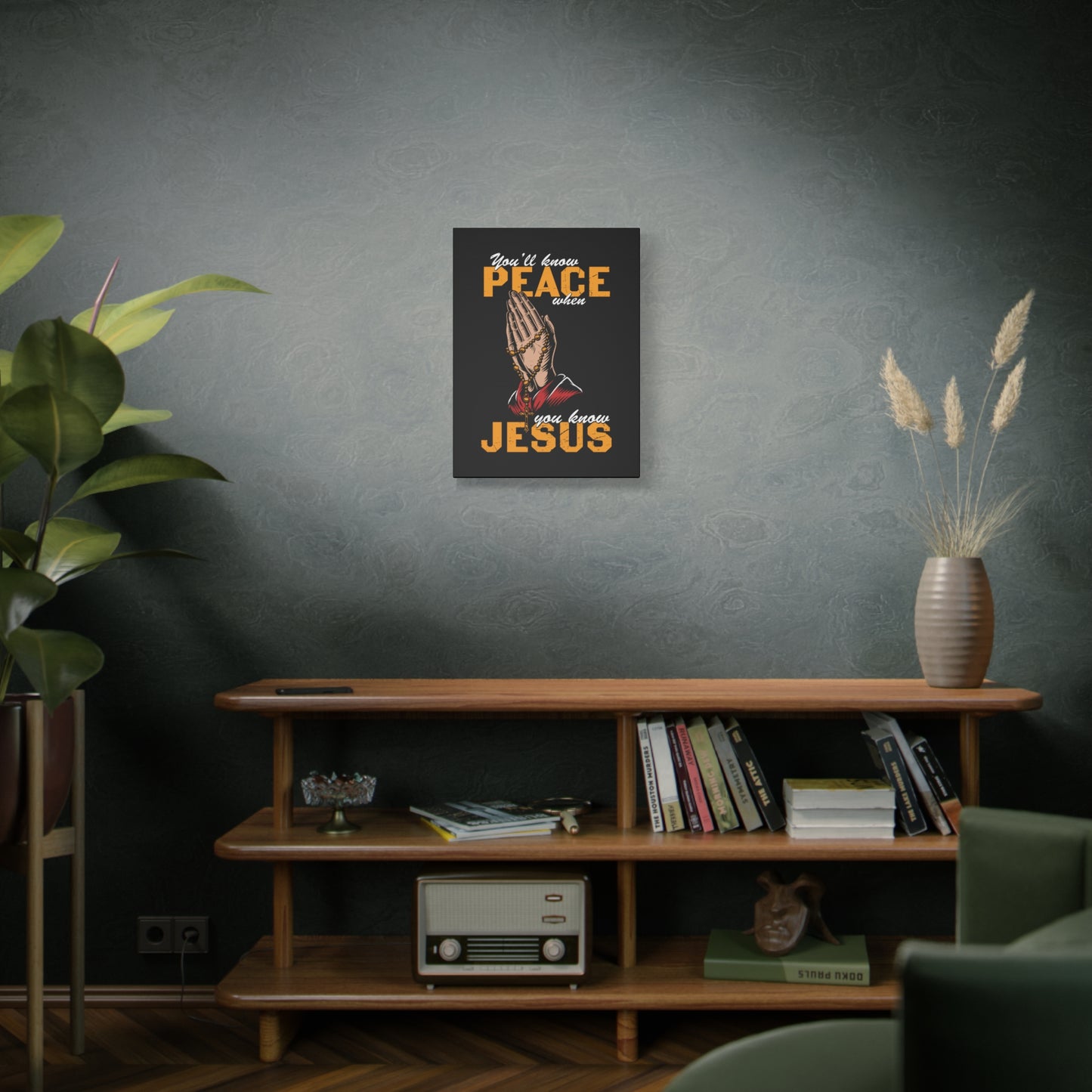Scripture Canvas You'll Know Peace Rosary Psalms 96:1-13 Christian Wall Art Bible Verse Print Ready to Hang
