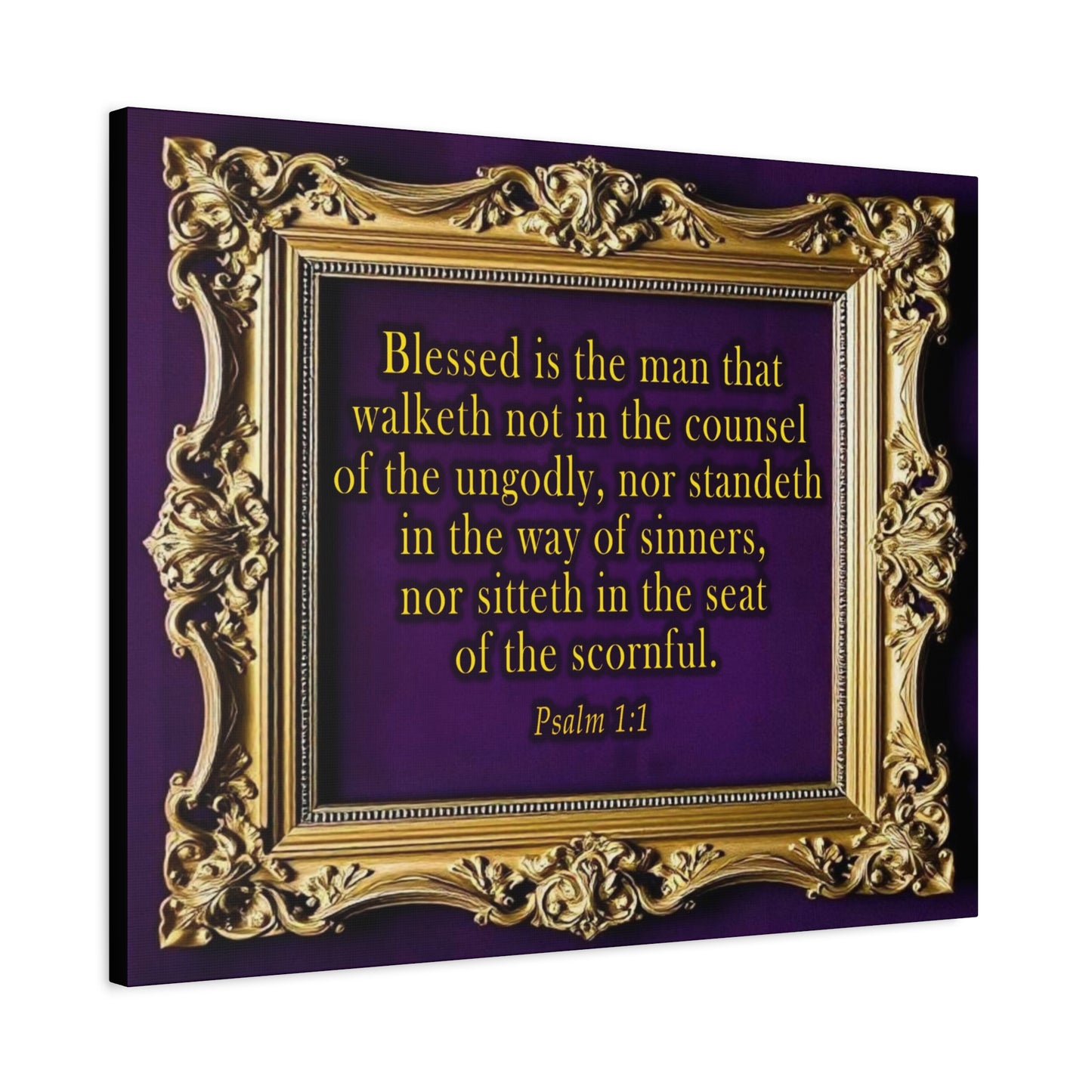 Scripture Walls Psalm 1:1 KJV Bible Verse Canvas Christian Wall Art Ready to Hang Unframed