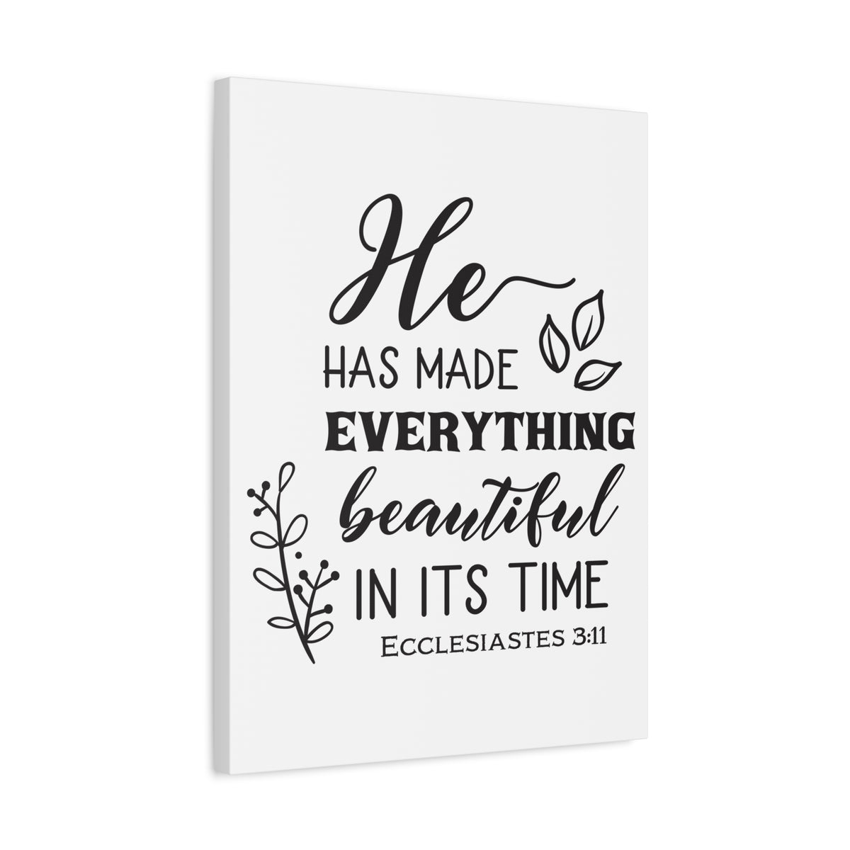 Scripture Canvas He Has Made Ecclesiastes 3:11 Christian Wall Art Bible Verse Print Ready to Hang
